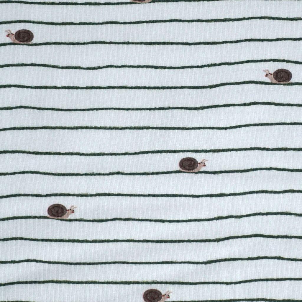 Baumwolljersey Schnecke grün ecru